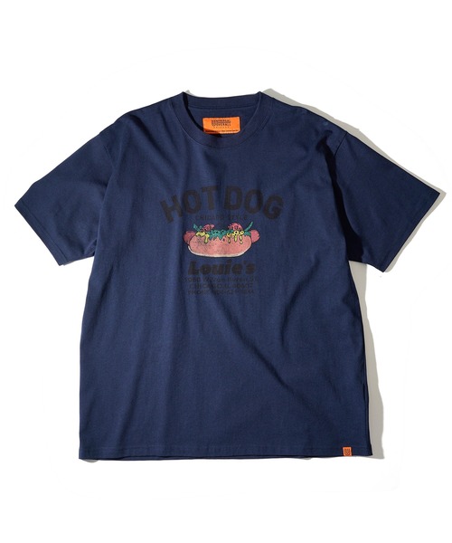 UNIVERSAL OVERALL(ユニバーサルオーバーオール)の「【UNIVERSAL OVERALL】HotDog S/S TEE U2613219G-B(Tシャツ/カットソー・レディース・ネイビー/ホワイト/オートミール・XL/L/M/S)」の12枚目の写真
