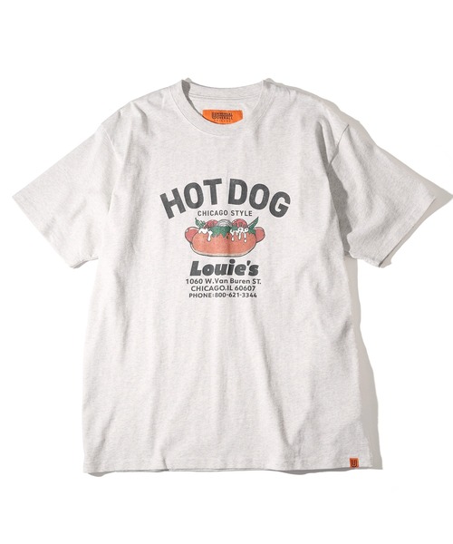 UNIVERSAL OVERALL(ユニバーサルオーバーオール)の「【UNIVERSAL OVERALL】HotDog S/S TEE U2613219G-B(Tシャツ/カットソー・レディース・ネイビー/ホワイト/オートミール・XL/L/M/S)」の5枚目の写真