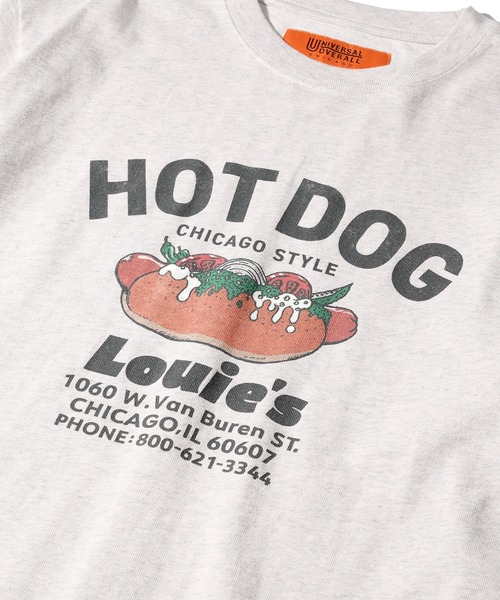 UNIVERSAL OVERALL(ユニバーサルオーバーオール)の「【UNIVERSAL OVERALL】HotDog S/S TEE U2613219G-B(Tシャツ/カットソー・レディース・ネイビー/ホワイト/オートミール・XL/L/M/S)」の8枚目の写真