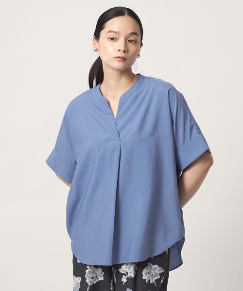 A DAY IN THE LIFE UNITED ARROWS(アデイインザライフユナイテッドアローズ)の「リンクル スキッパー フレンチスリーブブラウス <A DAY IN THE LIFE>(シャツ/ブラウス・レディース・コバルトブルー/ライム/オフホワイト・FREE)」の3枚目の写真