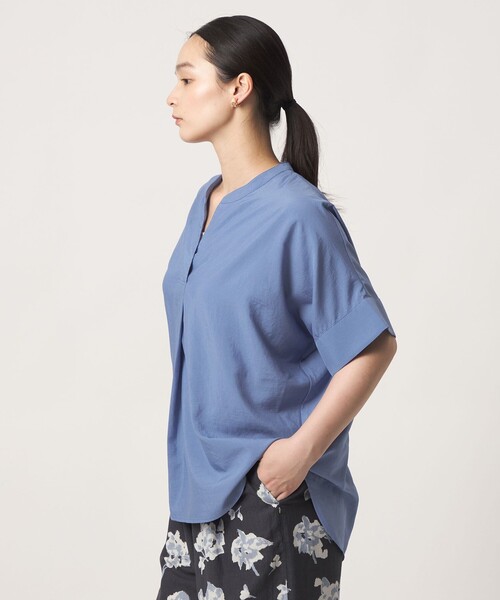 A DAY IN THE LIFE UNITED ARROWS(アデイインザライフユナイテッドアローズ)の「リンクル スキッパー フレンチスリーブブラウス <A DAY IN THE LIFE>(シャツ/ブラウス・レディース・コバルトブルー/ライム/オフホワイト・FREE)」の6枚目の写真