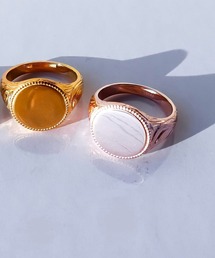 Signet coin ring/【ハワイアンジュエリー】【サージカルステンレス】【金属アレルギー対応】【IRIEBEACH / アイリービーチ】つけっぱなしOK