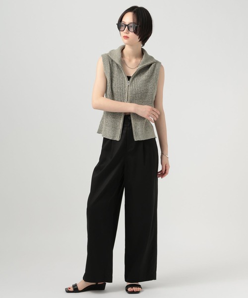 BAYFLOW(ベイフロー)の「ソフトチノストレートパンツ(チノパンツ・レディース・ブラック/オフホワイト・MEDIUM/SMALL)」の19枚目の写真