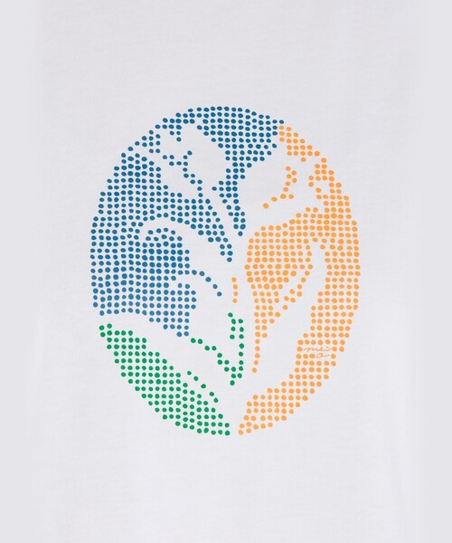 To b. by agnes b.（トゥービーバイアニエスベー）の「Blooms in Dots(Tulip) オーガニックコットン 半袖 アーティスト Tシャツ（Tシャツ/カットソー・レディース・ホワイト・FREE）」の12枚目の写真