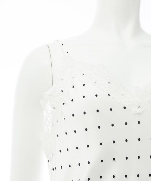 SOELA(ソエラ)の「【INGNI SOELA】レーストリムドット柄サテンキャミワンピース/WEB限定(ワンピース・レディース・ホワイト系その他3・M)」の18枚目の写真