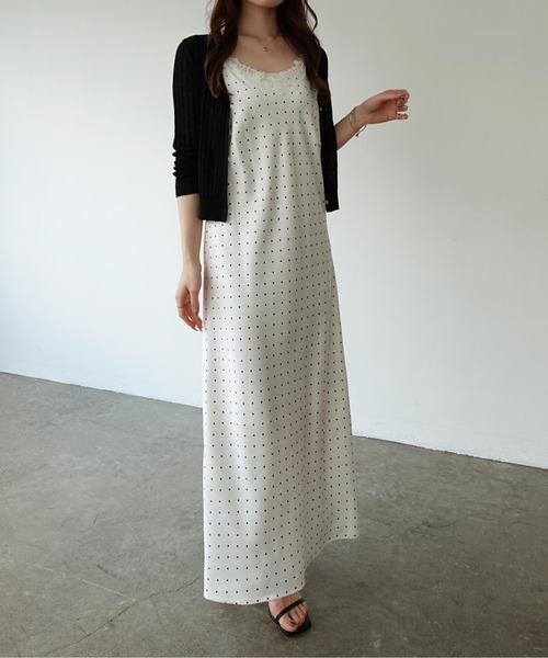 SOELA(ソエラ)の「【INGNI SOELA】レーストリムドット柄サテンキャミワンピース/WEB限定(ワンピース・レディース・ホワイト系その他3・M)」の11枚目の写真