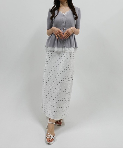 SOELA(ソエラ)の「【INGNI SOELA】レーストリムドット柄サテンキャミワンピース/WEB限定(ワンピース・レディース・ホワイト系その他3・M)」の12枚目の写真