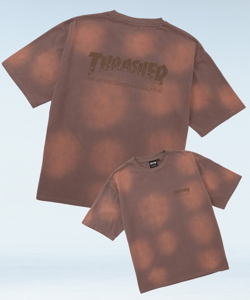 THRASHER(スラッシャー)の「THRASHER (スラッシャー) バックロゴ Tシャツ ドット柄 スプレー加工 ダメージ加工 半袖 クルーネック(Tシャツ/カットソー・メンズ・ブラック/ピンク/ブラウン・L/M/LL)」の3枚目の写真