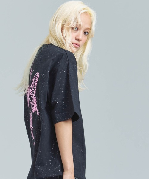 GALLIS ADDICTION(ガリスアディクション)の「GA Glitter Butterfly 刺繍 Tee(Tシャツ/カットソー・メンズ・オートミール/ブラック・M/L)」の7枚目の写真