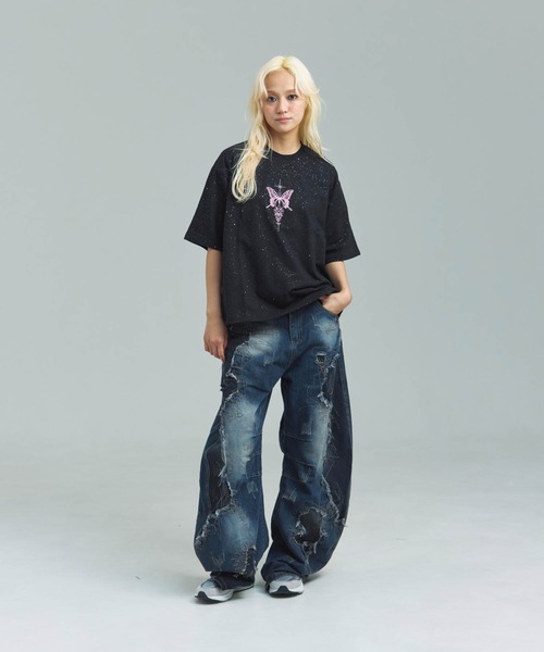 GALLIS ADDICTION(ガリスアディクション)の「GA Glitter Butterfly 刺繍 Tee(Tシャツ/カットソー・メンズ・オートミール/ブラック・M/L)」の11枚目の写真