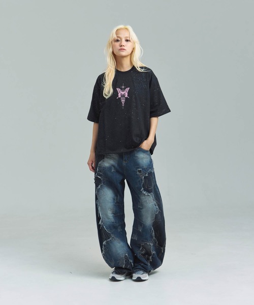 GALLIS ADDICTION(ガリスアディクション)の「GA Glitter Butterfly 刺繍 Tee(Tシャツ/カットソー・メンズ・オートミール/ブラック・M/L)」の13枚目の写真