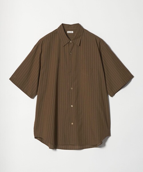 Steven Alan(スティーブンアラン)の「<Steven Alan> AKIHA ストライプ レギュラーカラー ショートスリーブ シャツ(シャツ/ブラウス・メンズ・ホワイト/モカ・XL/L/M/S)」の2枚目の写真