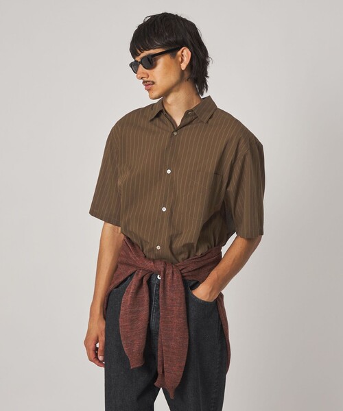Steven Alan(スティーブンアラン)の「<Steven Alan> AKIHA ストライプ レギュラーカラー ショートスリーブ シャツ(シャツ/ブラウス・メンズ・ホワイト/モカ・XL/L/M/S)」の22枚目の写真
