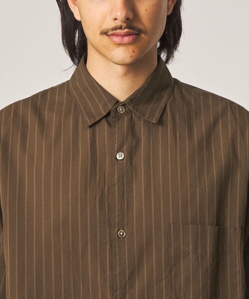 Steven Alan(スティーブンアラン)の「<Steven Alan> AKIHA ストライプ レギュラーカラー ショートスリーブ シャツ(シャツ/ブラウス・メンズ・ホワイト/モカ・XL/L/M/S)」の18枚目の写真