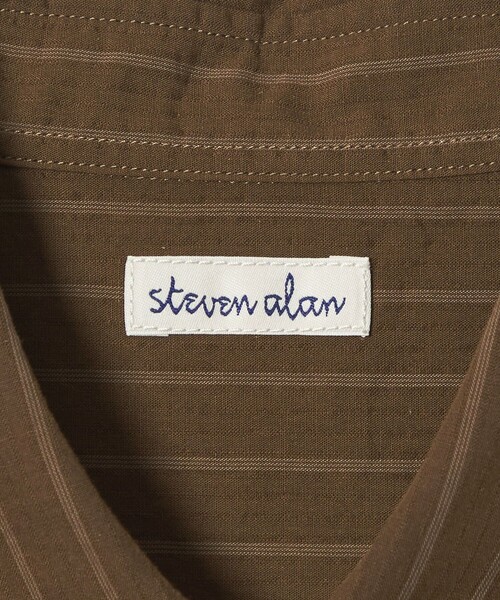 Steven Alan(スティーブンアラン)の「<Steven Alan> AKIHA ストライプ レギュラーカラー ショートスリーブ シャツ(シャツ/ブラウス・メンズ・ホワイト/モカ・XL/L/M/S)」の7枚目の写真