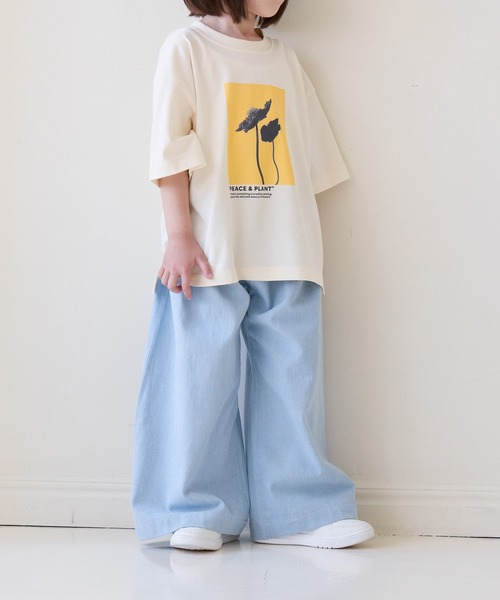 LOWRYS FARM(ローリーズファーム)の「デニムイージーパンツ 683654(デニムパンツ・キッズ・ライトブルー/ブルー/ワンウォッシュ・140cm/130cm/120cm/110cm/150cm)」の1枚目の写真