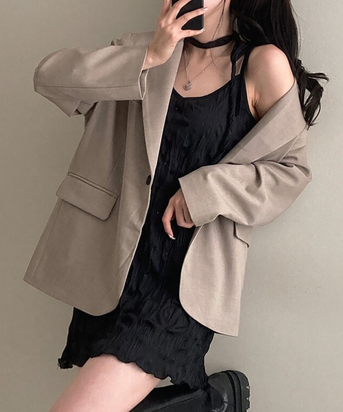 Girly Doll（ガーリードール）の「チョーカー付きワッシャーキャミワンピース（ワンピース・レディース・ブラック/ホワイト・F）」の19枚目の写真