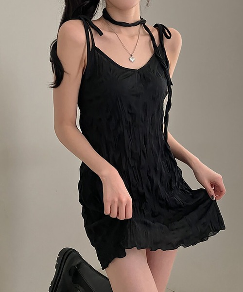 Girly Doll（ガーリードール）の「チョーカー付きワッシャーキャミワンピース（ワンピース・レディース・ブラック/ホワイト・F）」の20枚目の写真