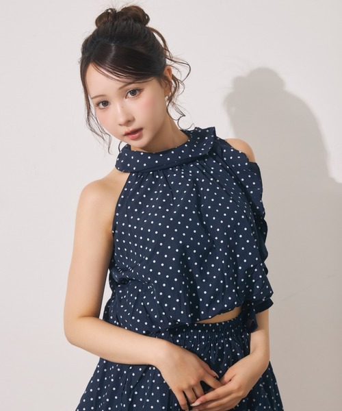 Noelie(ノエリー)の「ドットノースリセットアップ(セットアップ・レディース・ネイビー/ホワイト・FREE)」の4枚目の写真