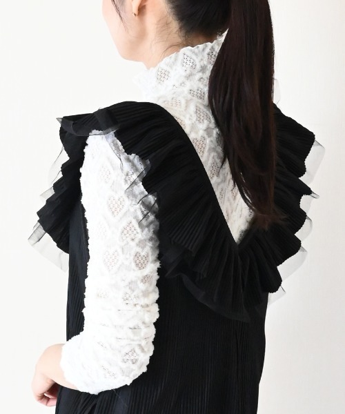 Neige(ネージュ)の「フリルプリーツサロペット(サロペット/オーバーオール・レディース・ブラック・ONE SIZE)」の9枚目の写真