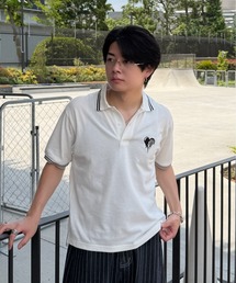 ADAMASTE（アダマスト）の「Skeleton Heart Logo Polo Shirt - スケルトンハートロゴポロシャツ（ポロシャツ）」