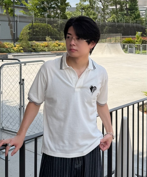 Skeleton Heart Logo Polo Shirt — поло с логотипом «скелет‑сердце»