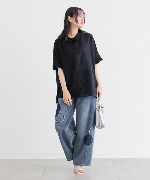 n'OrLABEL(ノアールレーベル)の「【接触冷感】メッシュ切替デザインシャツ(シャツ/ブラウス・レディース・ブラック/オフホワイト・FREE)」の17枚目の写真