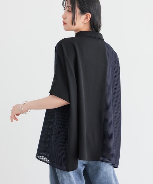 n'OrLABEL(ノアールレーベル)の「【接触冷感】メッシュ切替デザインシャツ(シャツ/ブラウス・レディース・ブラック/オフホワイト・FREE)」の16枚目の写真