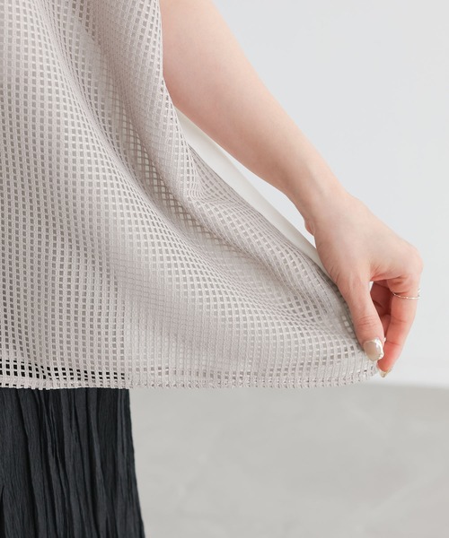 n'OrLABEL(ノアールレーベル)の「【接触冷感】メッシュ切替デザインシャツ(シャツ/ブラウス・レディース・ブラック/オフホワイト・FREE)」の12枚目の写真