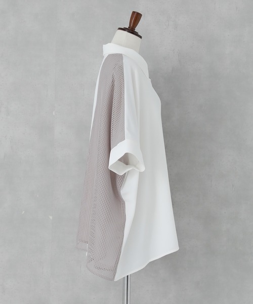 n'OrLABEL(ノアールレーベル)の「【接触冷感】メッシュ切替デザインシャツ(シャツ/ブラウス・レディース・ブラック/オフホワイト・FREE)」の20枚目の写真