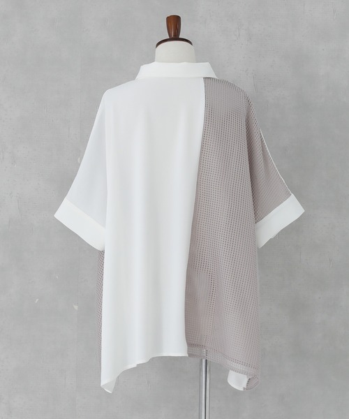 n'OrLABEL(ノアールレーベル)の「【接触冷感】メッシュ切替デザインシャツ(シャツ/ブラウス・レディース・ブラック/オフホワイト・FREE)」の22枚目の写真