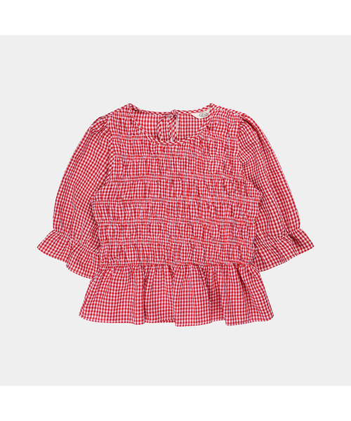 PIGMENT(ピグメント)の「ゴバンシャーリングバックリボンブラウス (KYBL2603037)(シャツ/ブラウス・レディース・ブラック/ホワイト/レッド・FREE)」の3枚目の写真