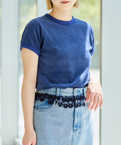 IENA LA BOUCLE(イエナラブークル)の「fifi collection フィフィコレクション Velor SS tee 26-16(Tシャツ/カットソー・レディース・ネイビー・FREE)」の18枚目の写真