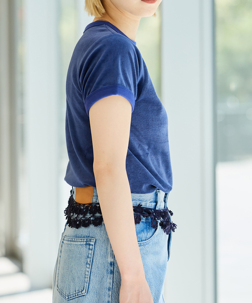 IENA LA BOUCLE(イエナラブークル)の「fifi collection フィフィコレクション Velor SS tee 26-16(Tシャツ/カットソー・レディース・ネイビー・FREE)」の15枚目の写真