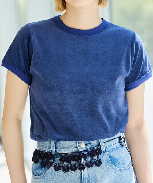 IENA LA BOUCLE(イエナラブークル)の「fifi collection フィフィコレクション Velor SS tee 26-16(Tシャツ/カットソー・レディース・ネイビー・FREE)」の14枚目の写真