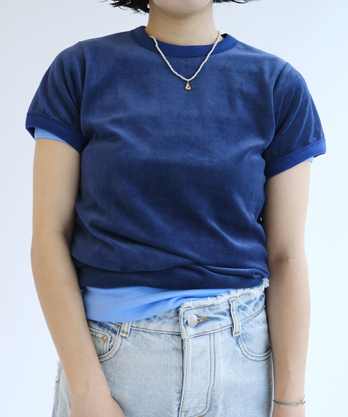 IENA LA BOUCLE(イエナラブークル)の「fifi collection フィフィコレクション Velor SS tee 26-16(Tシャツ/カットソー・レディース・ネイビー・FREE)」の9枚目の写真