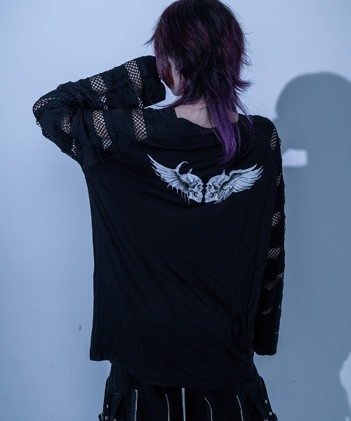 Gamchu(ガムチュ)の「『Gamchu/ガムチュ』守・手・主 切り替えロンTEE(Tシャツ/カットソー・レディース・ブルー/ブラック・FREE)」の5枚目の写真