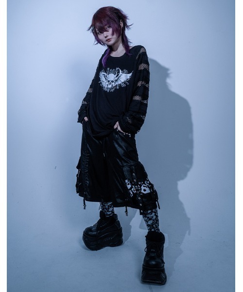 Gamchu(ガムチュ)の「『Gamchu/ガムチュ』守・手・主 切り替えロンTEE(Tシャツ/カットソー・レディース・ブルー/ブラック・FREE)」の8枚目の写真