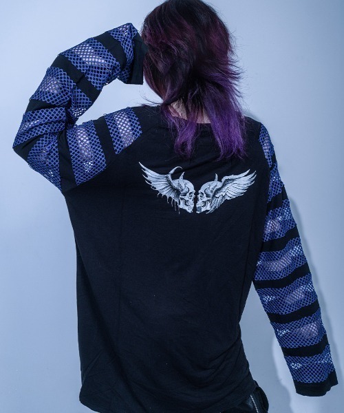 Gamchu(ガムチュ)の「『Gamchu/ガムチュ』守・手・主 切り替えロンTEE(Tシャツ/カットソー・レディース・ブルー/ブラック・FREE)」の13枚目の写真