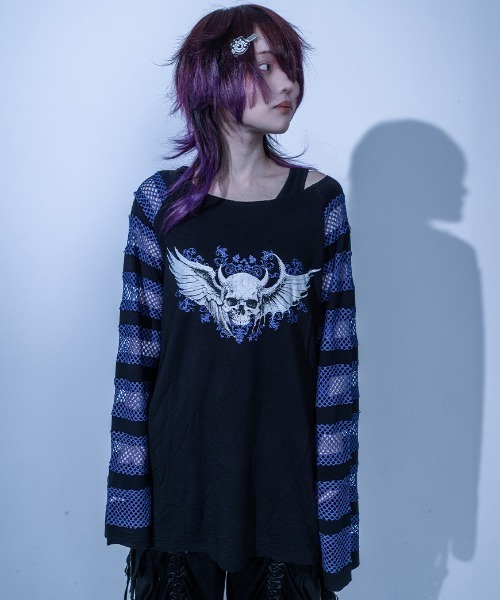 Gamchu(ガムチュ)の「『Gamchu/ガムチュ』守・手・主 切り替えロンTEE(Tシャツ/カットソー・レディース・ブルー/ブラック・FREE)」の14枚目の写真