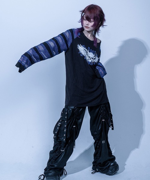 Gamchu(ガムチュ)の「『Gamchu/ガムチュ』守・手・主 切り替えロンTEE(Tシャツ/カットソー・レディース・ブルー/ブラック・FREE)」の15枚目の写真
