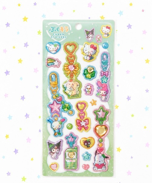 ジュリア様【フォロリピ様】【ステッカー28枚】 nini toys】≪サンリオ≫ぷくキラチャームステッカー/シール