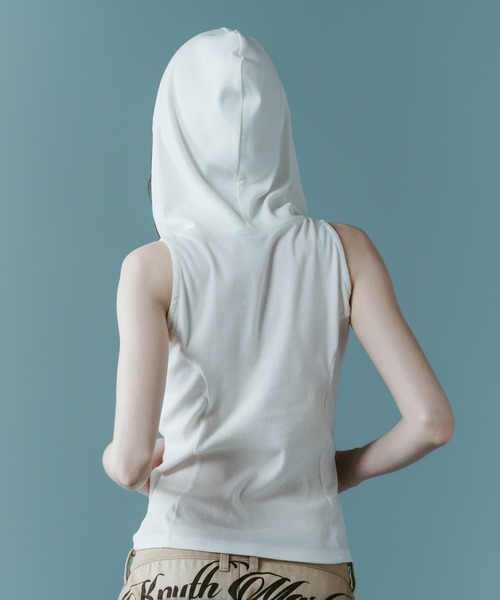 Knuth Marf(クヌースマーフ)の「【Knuth Marf】クヌースマーフ snap-button hoodie(Tシャツ/カットソー・レディース・ネイビー/ホワイト/チャコールグレー・FREE)」の16枚目の写真