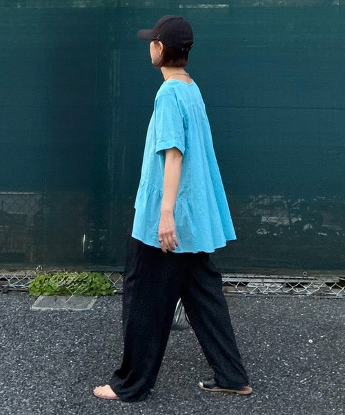 notch.(ノッチ)の「【notch. by KR 】スキッパーサイドギャザーブラウス(シャツ/ブラウス・レディース・ブラック/ネイビー/オフホワイト/ライトブルー・M)」の14枚目の写真