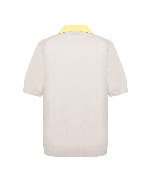 MONDAYFLOW(マンデーフロー)の「ブリーズ配色カラー ニット_ライトグレー(ポロシャツ・レディース・その他・SMALL/MEDIUM)」の3枚目の写真