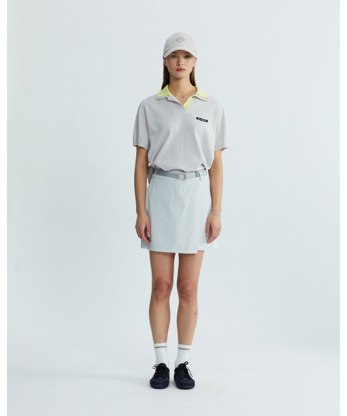MONDAYFLOW(マンデーフロー)の「ブリーズ配色カラー ニット_ライトグレー(ポロシャツ・レディース・その他・SMALL/MEDIUM)」の4枚目の写真