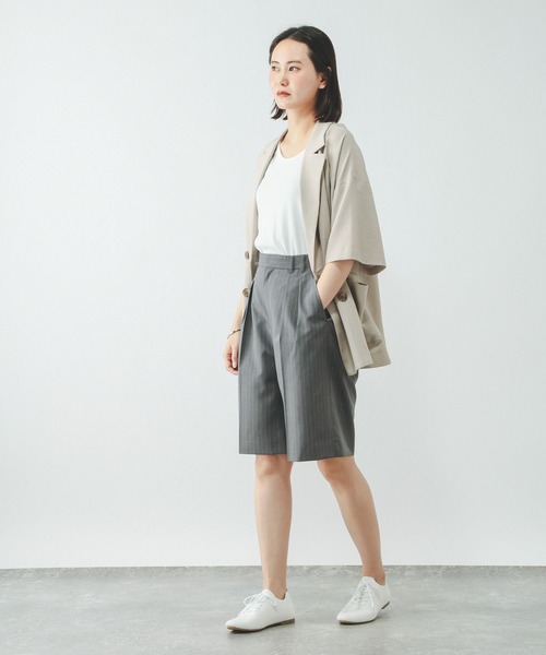 GLOBAL WORK(グローバルワーク)の「ノンストレスリッチショートパンツ/661432(その他パンツ・レディース・グレー系その他/ブラウン系その他・LARGE/MEDIUM)」の14枚目の写真