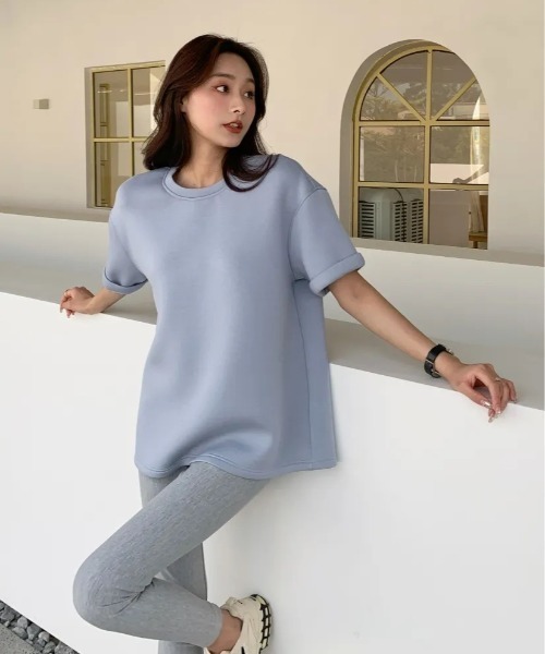 BIRTHDAY BASH(バースデイバッシュ)の「DIVER SWEAT TOPS(ダイバースウェットトップス)(Tシャツ/カットソー・レディース・ブルー/ベージュ/ブラック・FREE)」の12枚目の写真