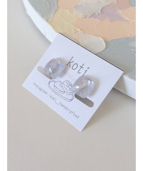 tone(トーン)の「【koti】Valo aurora square イヤリング(MA)(イヤリング・レディース・ホワイト系1/ホワイト系2/パープル系1・FREE)」の6枚目の写真