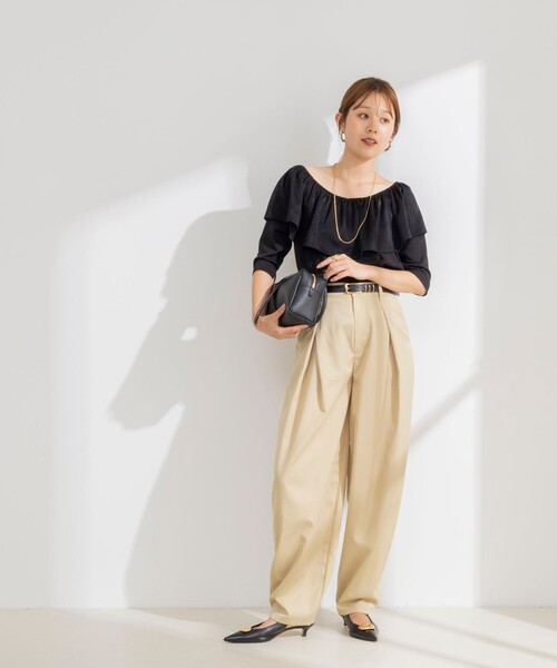 NOLLEY’S(ノーリーズ)の「ウォッシャブルタックバレルチノパンツ(チノパンツ・レディース・カーキ/ベージュ・36/38)」の11枚目の写真